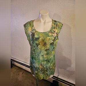 Floral Green Women's Top